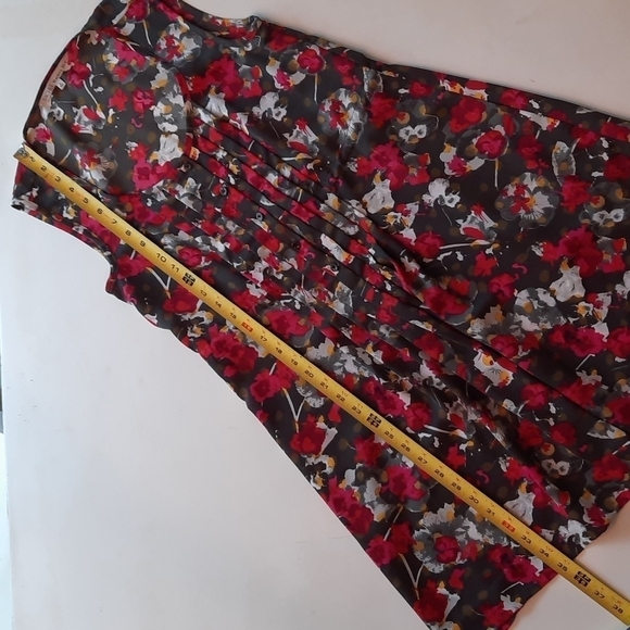 Rachel Rachel Roy Floral Trapeze Dress Olive Green Pink Sleeveless Flowy small - Picture 11 of 11